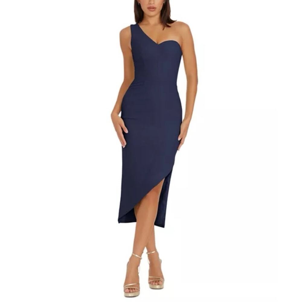 Dress The Population Magnolia Asymmetric Dress in Midnight SZ XS